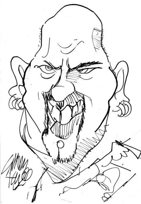 caricature by Graham Fowell